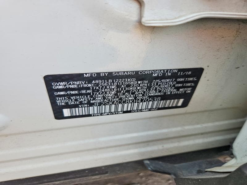 2019 SUBARU FORESTER 13
