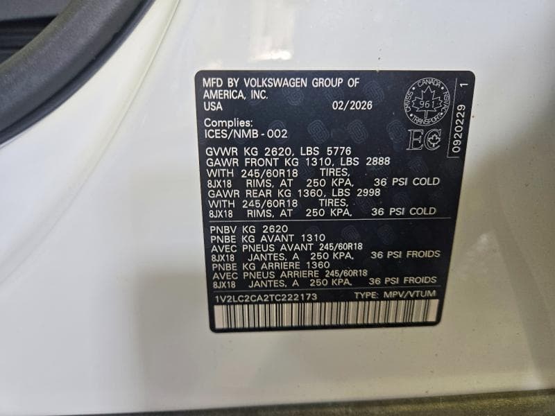 2026 VOLKSWAGEN ATLAS CROSS SPORT SE 14