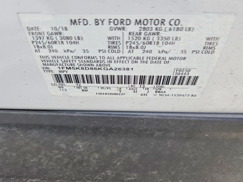 2019 FORD EXPLORER XLT 13