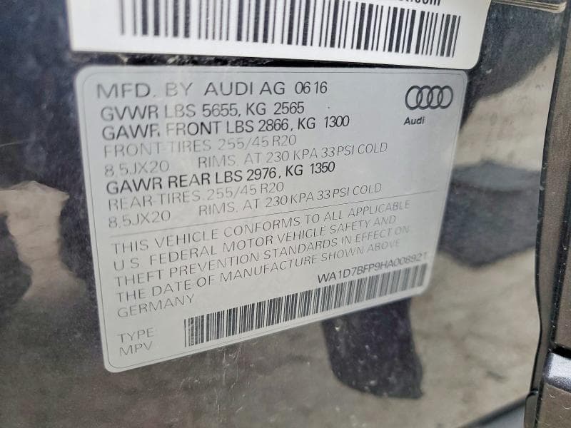2017 AUDI Q5 PREMIUM PLUS S-LINE 13
