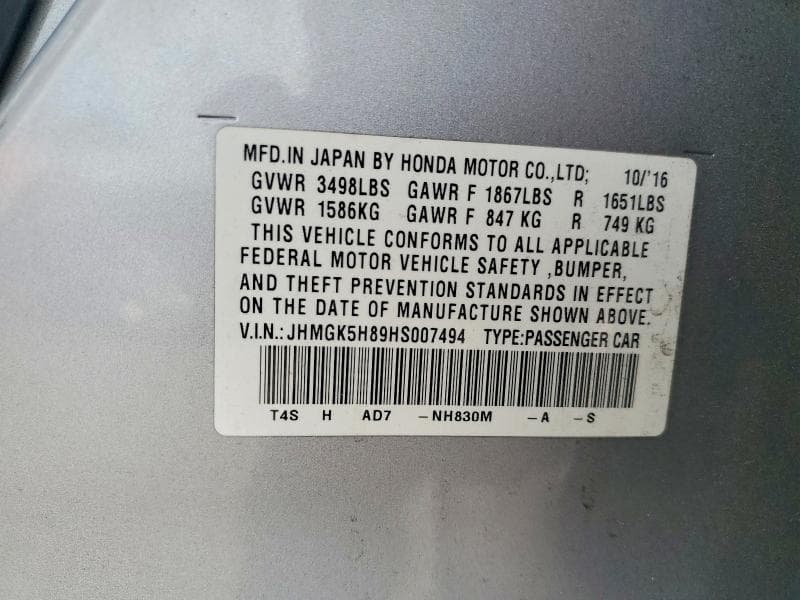 2017 HONDA FIT EX 14