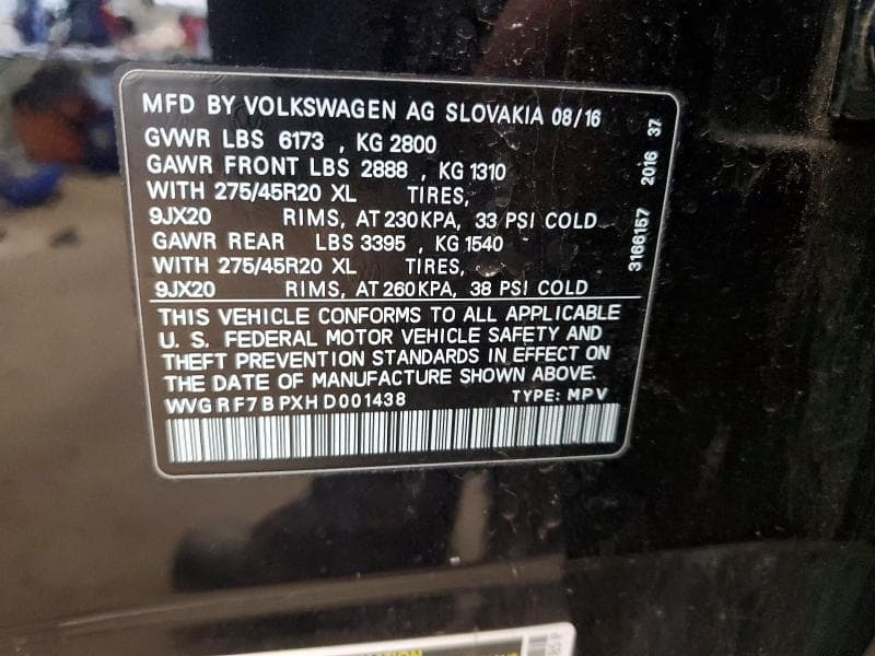 2017 VOLKSWAGEN TOUAREG WOLFSBURG 13