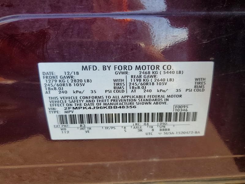 2019 FORD EDGE SEL 13