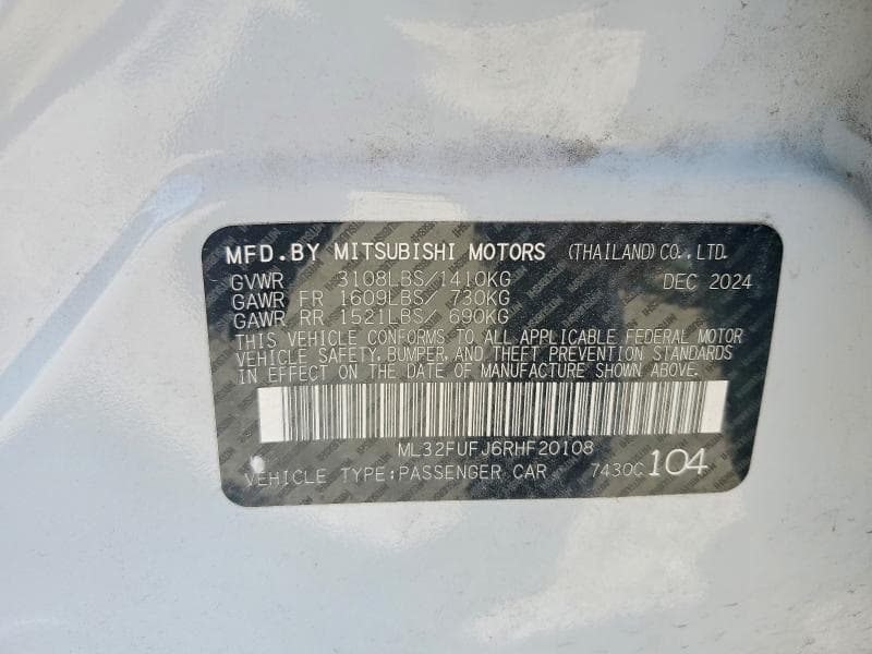 2024 MITSUBISHI MIRAGE G4 ES 12