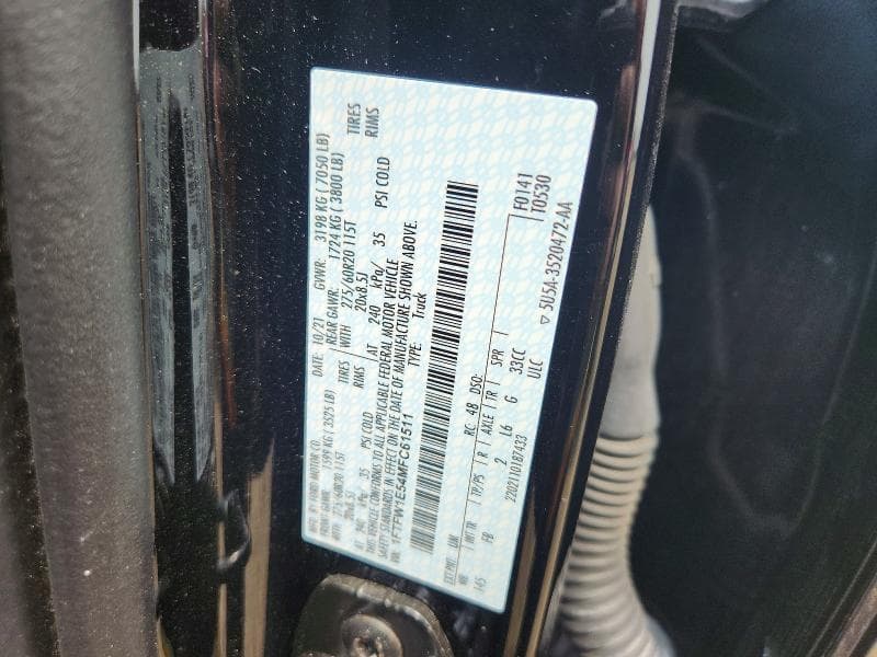 2021 FORD F150 SUPERCREW 12