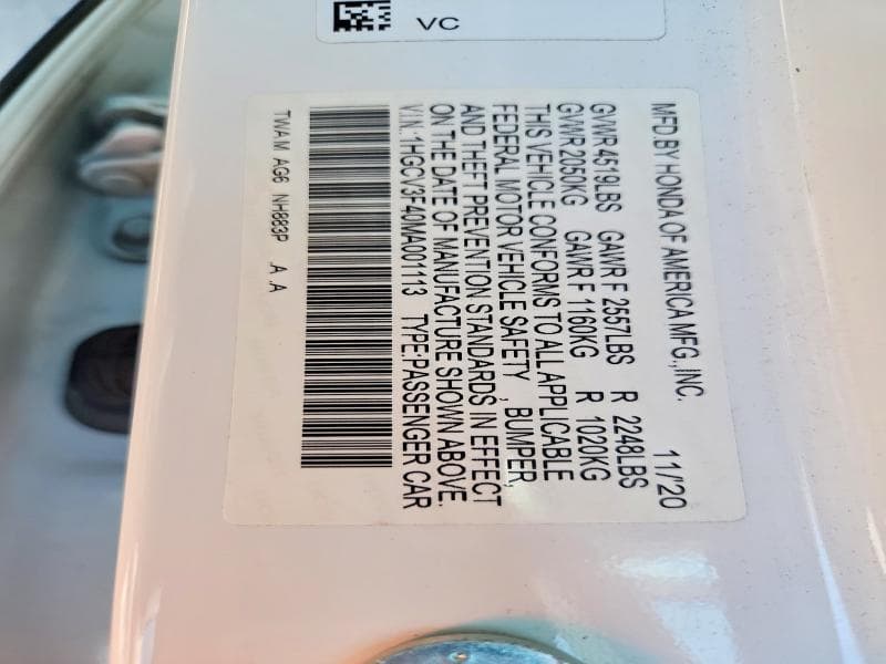 2021 HONDA ACCORD HYBRID EX 13