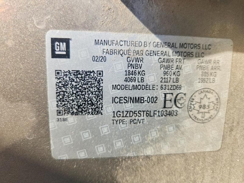 2020 CHEVROLET MALIBU LT 12