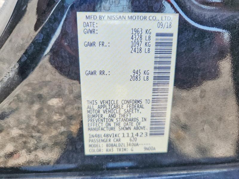 2019 NISSAN ALTIMA S 13