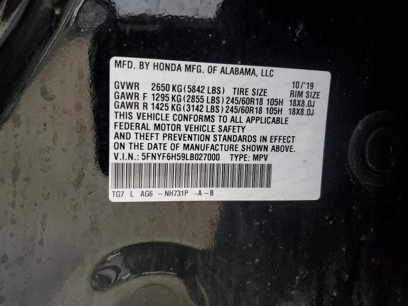 2020 HONDA PILOT EXL 13