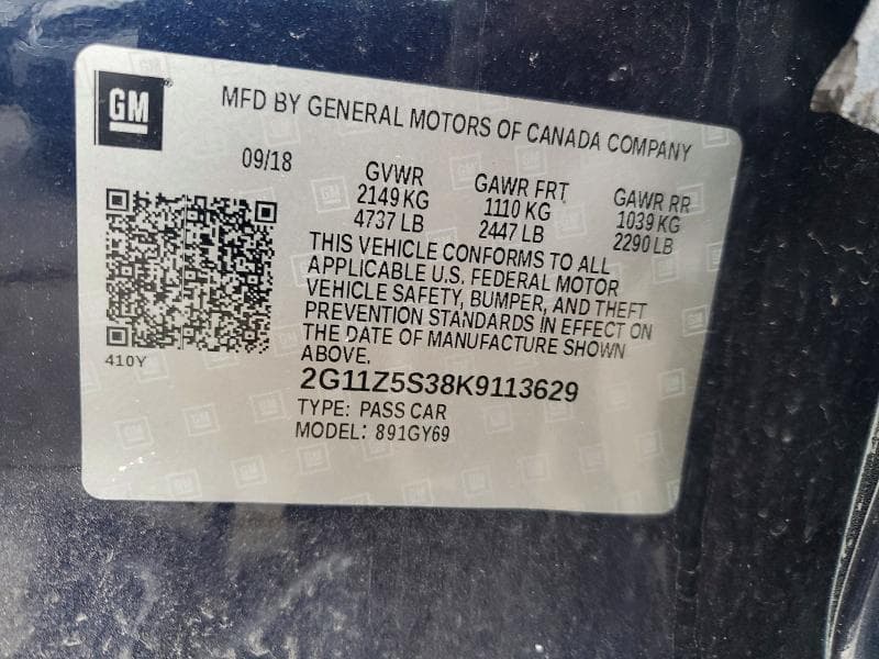 2019 CHEVROLET IMPALA LT 12