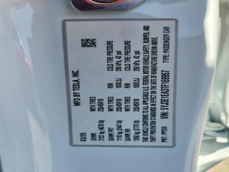 2026 TESLA MODEL 3 12