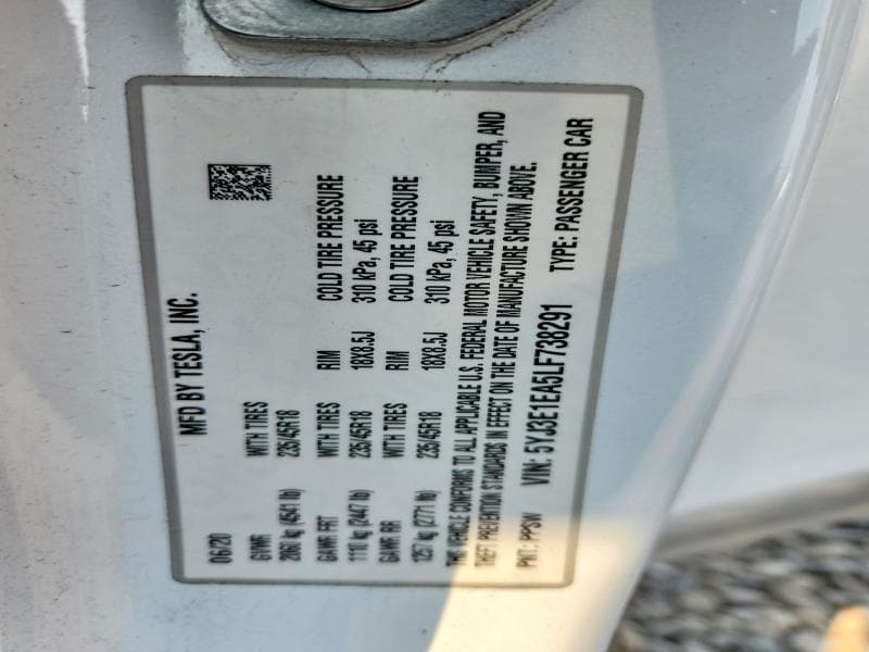 2020 TESLA MODEL 3 12