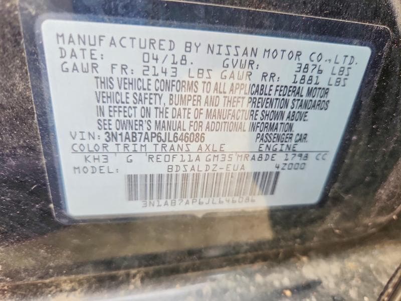 2018 NISSAN SENTRA SV 12