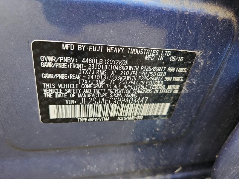 2017 SUBARU FORESTER 2.5I PREMIUM 12