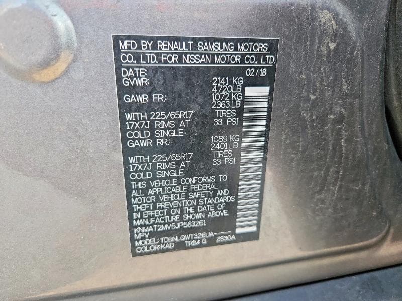 2018 NISSAN ROGUE SV 13