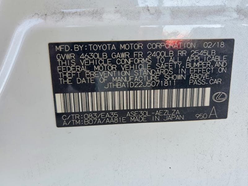 2018 LEXUS IS 300 12