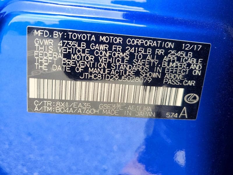 2018 LEXUS IS 300 13