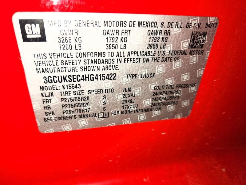 2017 CHEVROLET SILVERADO K1500 LTZ 12