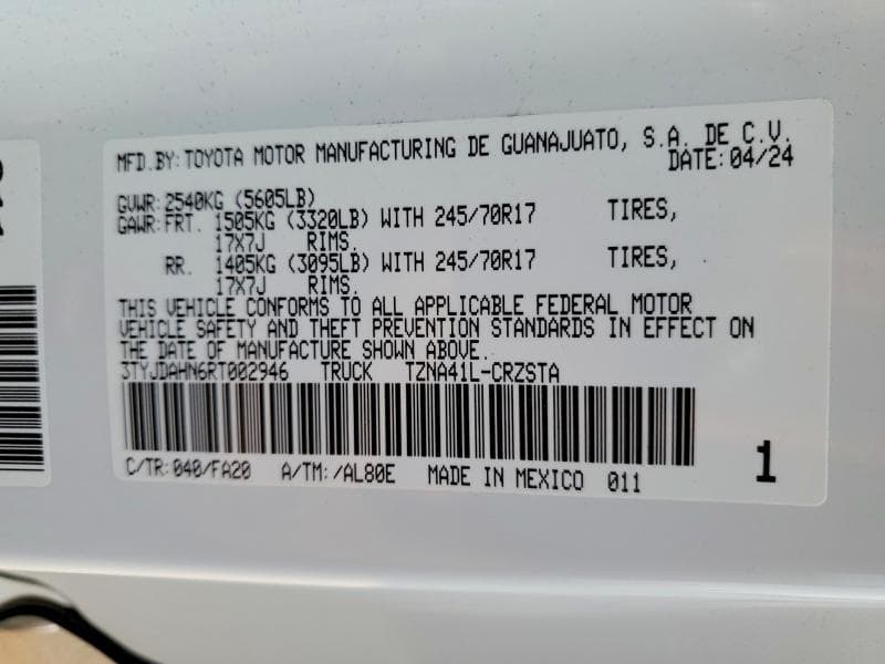 2024 TOYOTA TACOMA SR 12