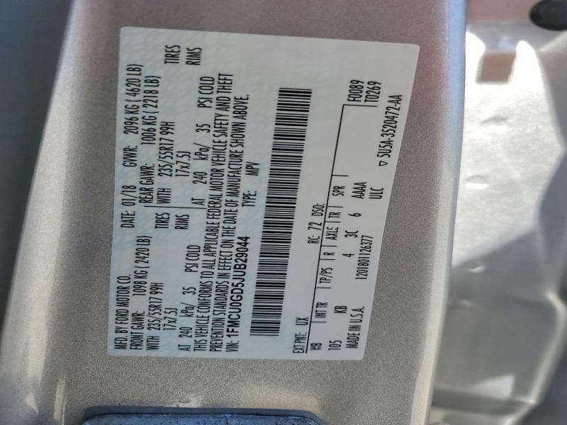 2018 FORD ESCAPE SE 13