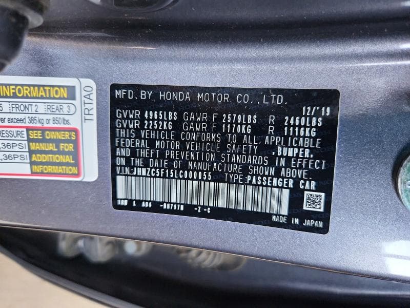 2020 HONDA CLARITY 12