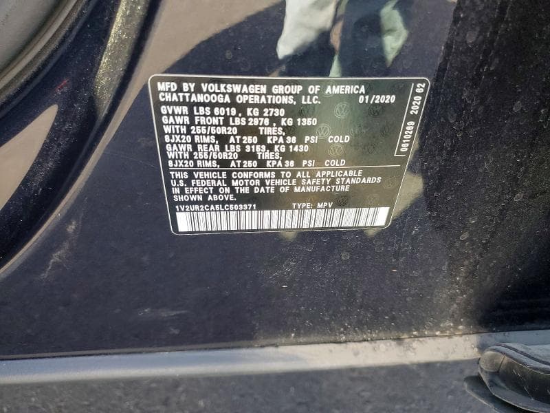 2020 VOLKSWAGEN ATLAS SE 12