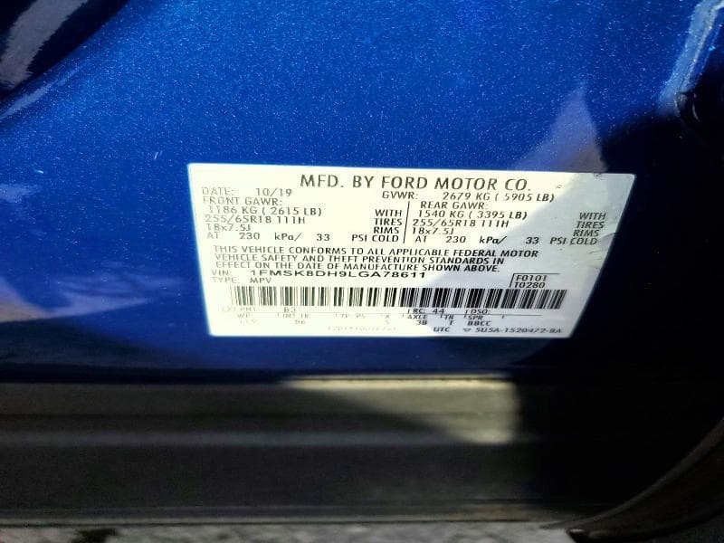 2020 FORD EXPLORER XLT 14