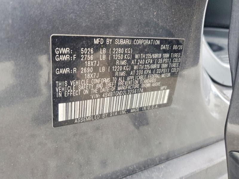 2020 SUBARU OUTBACK LIMITED XT 14