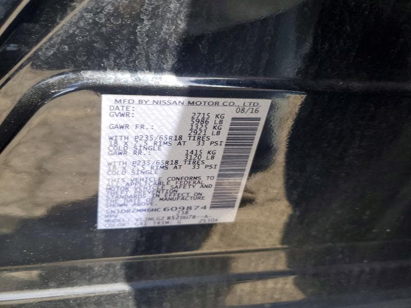 2017 NISSAN PATHFINDER SL 14