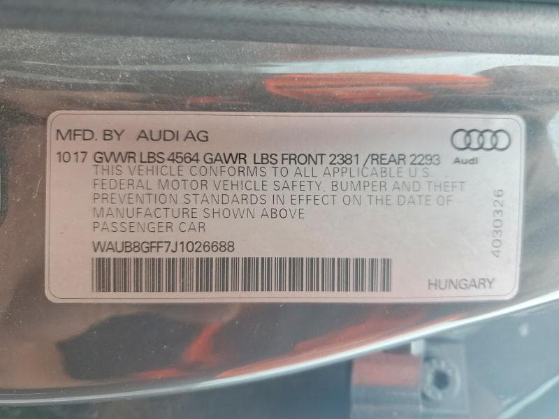 2018 AUDI A3 PREMIUM 12