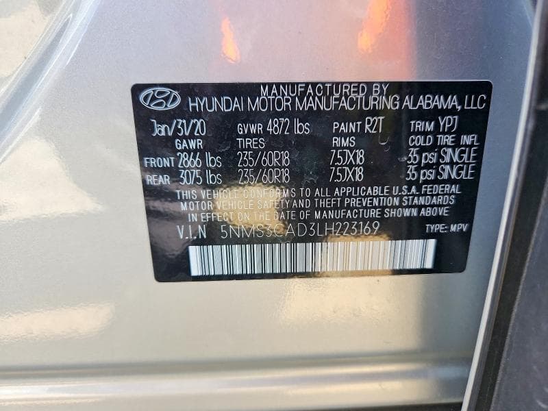 2020 HYUNDAI SANTA FE SEL 12