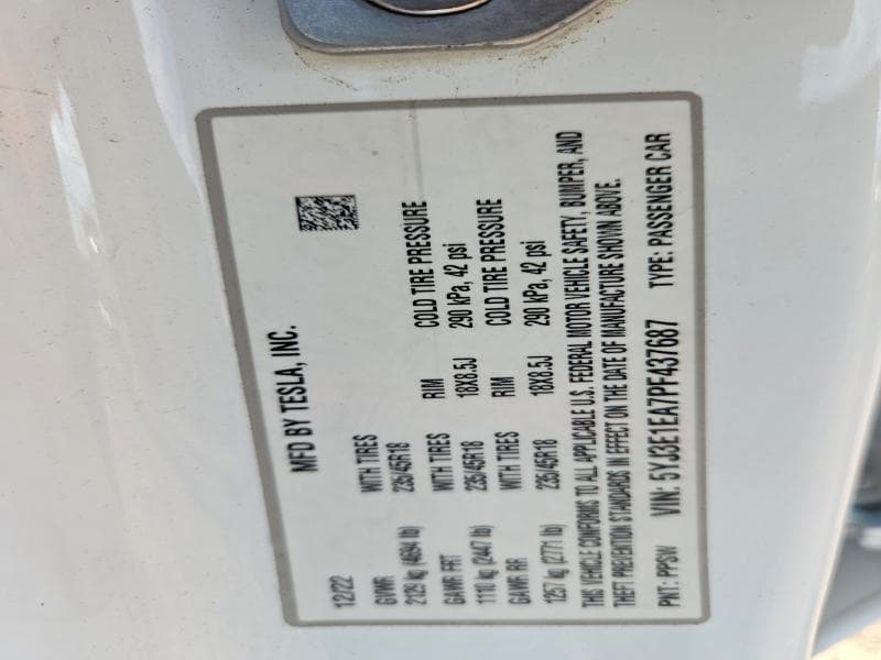 2023 TESLA MODEL 3 12