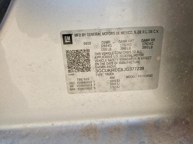 2018 CHEVROLET SILVERADO K1500 LT 12