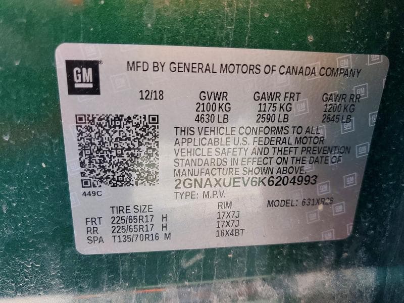 2019 CHEVROLET EQUINOX LT 12