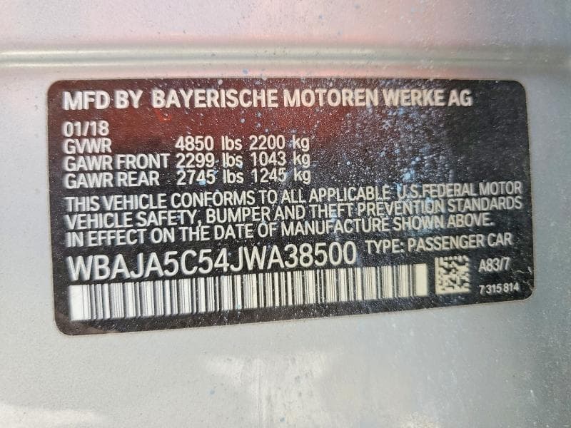 2018 BMW 530 I 13