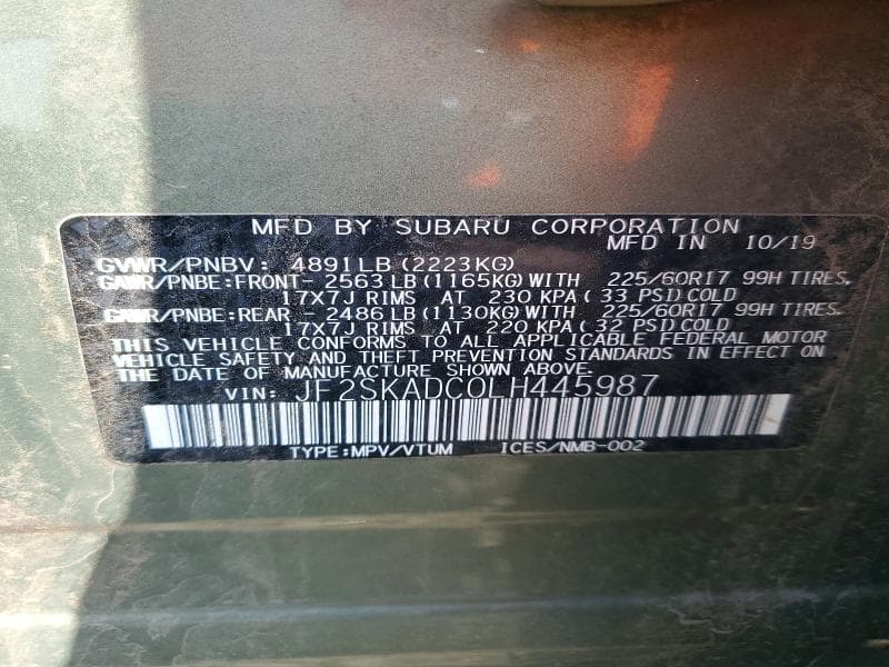 2020 SUBARU FORESTER 14