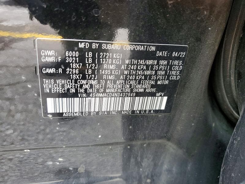 2022 SUBARU ASCENT PREMIUM 13