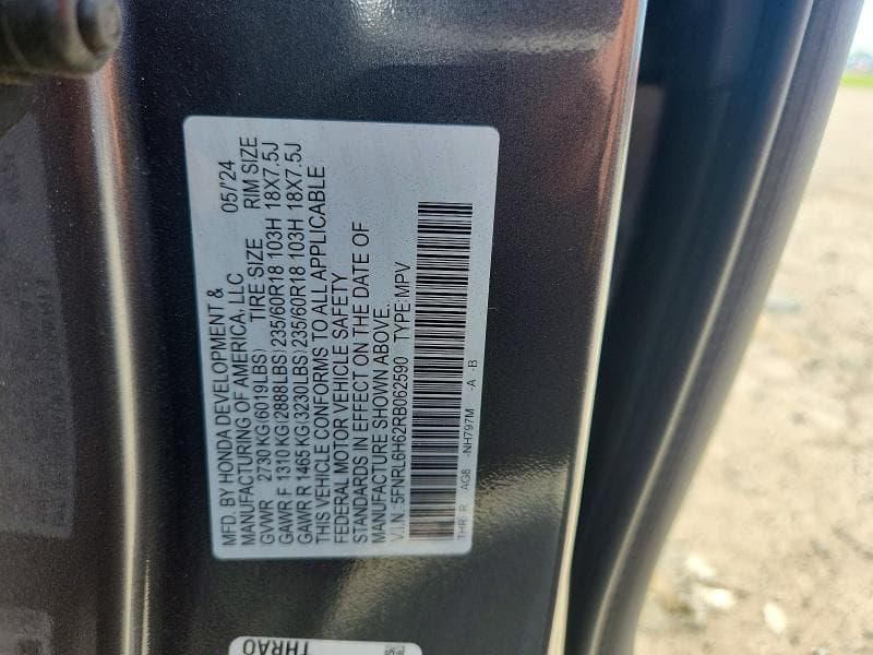 2024 HONDA ODYSSEY EXL 12