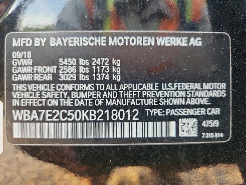 2019 BMW 740 I 12