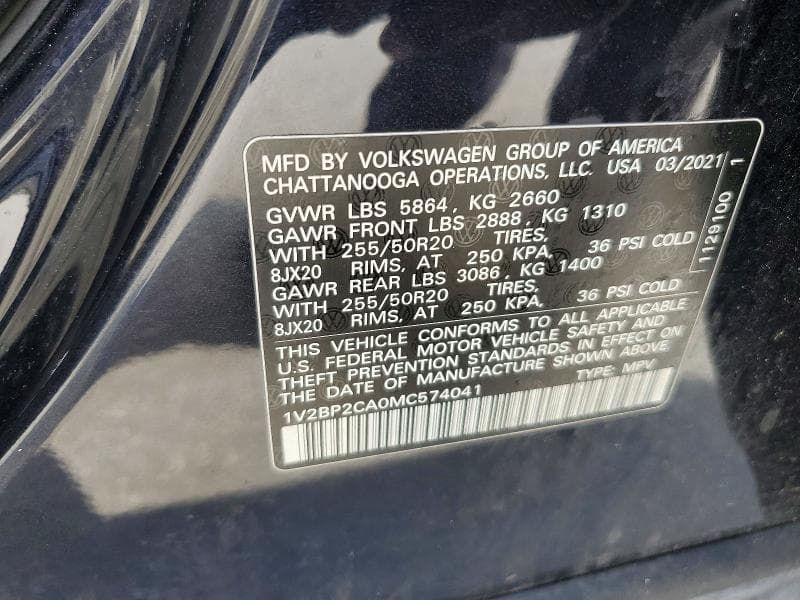 2021 VOLKSWAGEN ATLAS SEL 13
