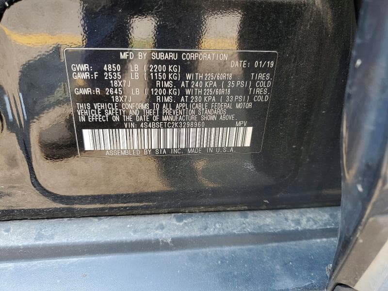 2019 SUBARU OUTBACK TOURING 13