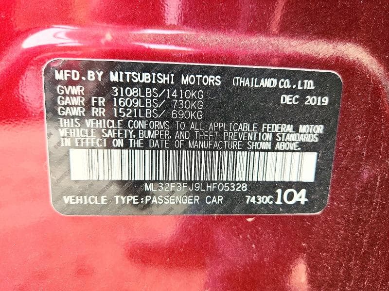 2020 MITSUBISHI MIRAGE G4 ES 12