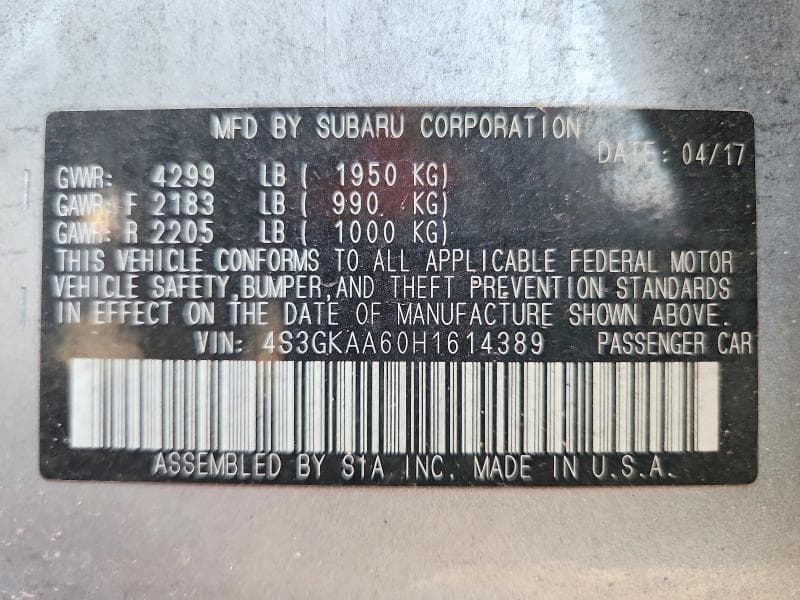 2017 SUBARU IMPREZA 13