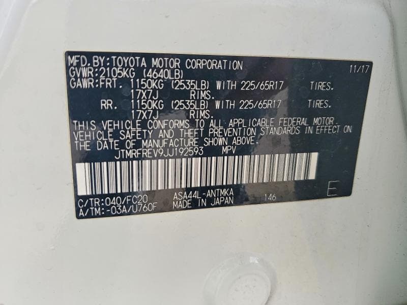 2018 TOYOTA RAV4 XLE 13