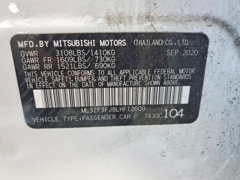 2020 MITSUBISHI MIRAGE G4 ES 12