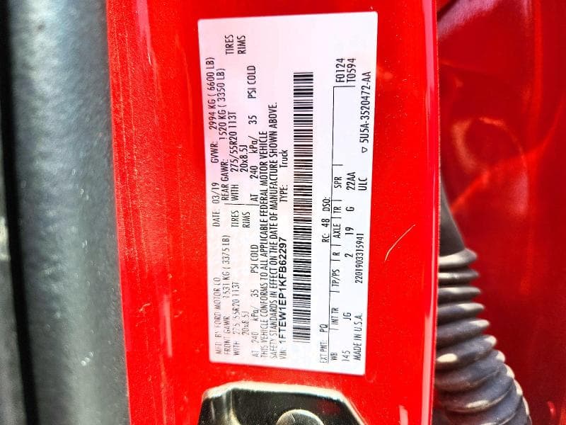 2019 FORD F150 SUPERCREW 12