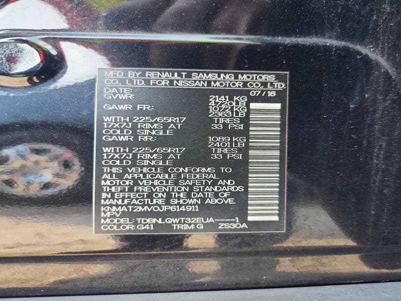 2018 NISSAN ROGUE SV 14