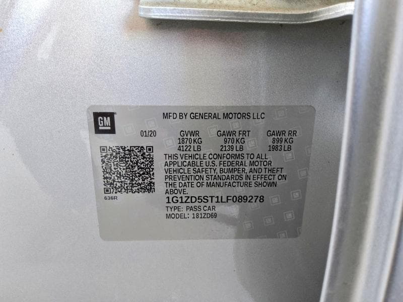 2020 CHEVROLET MALIBU LT 12