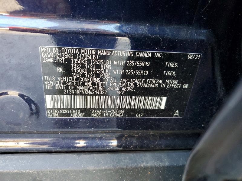 2021 TOYOTA RAV4 LIMITED 13