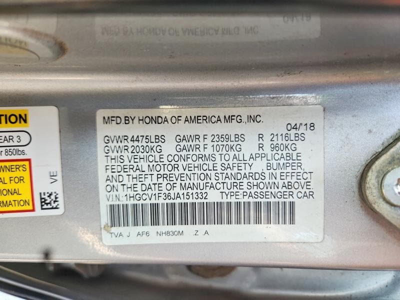 2018 HONDA ACCORD SPORT 12